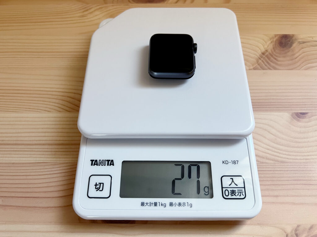 Apple Watch Series3本体の重さ