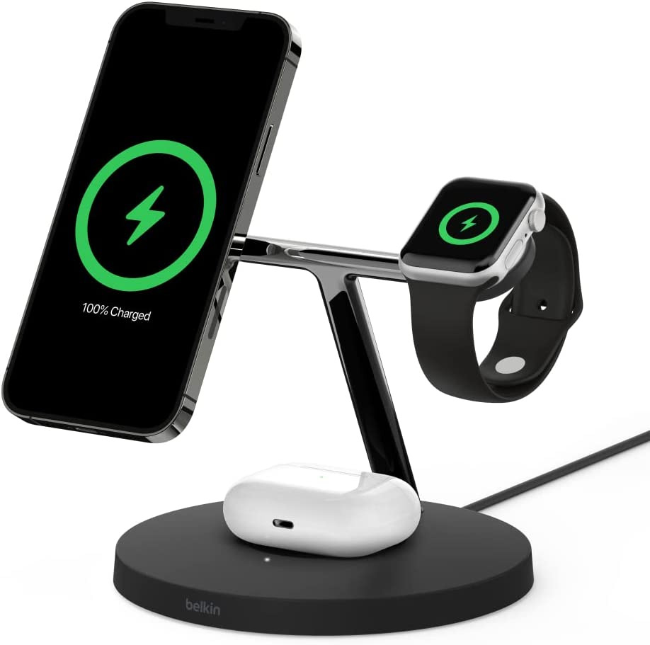 Belkin BOOST↑CHARGE PRO 3-in-1 Wireless Charger with MagSafe(黒)